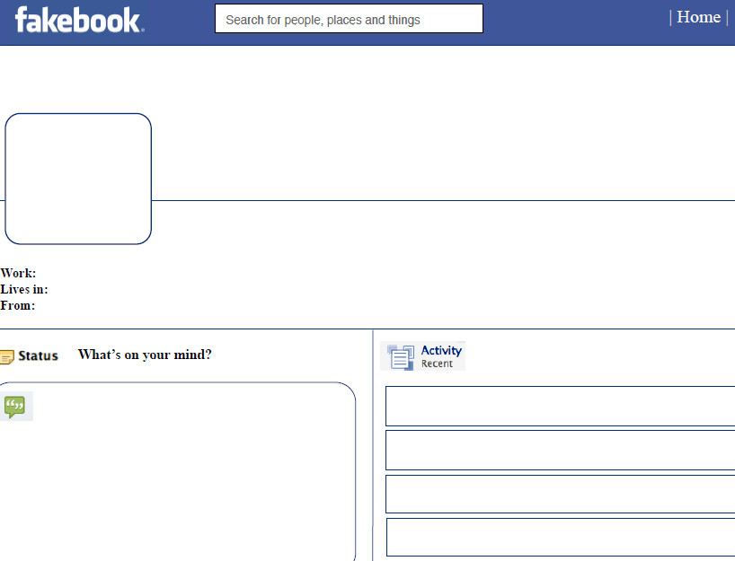 Facebook Profile Page Template Blank Template