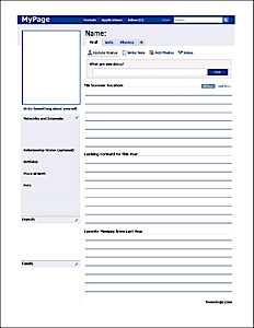 Facebook Profile Page Template Faux Profile Worksheet Freeology