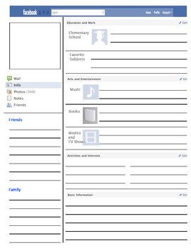 Facebook Profile Page Template Profile Template by Vanessa Bingham