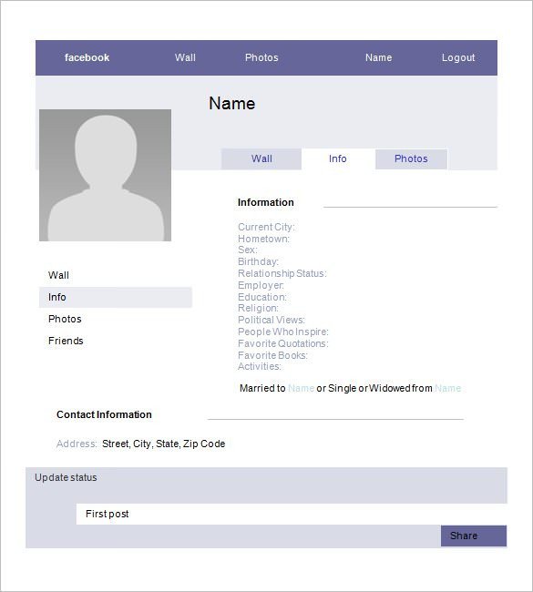 Facebook Template for Students 49 Templates Doc Pdf Psd Ppt