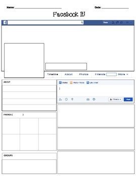 Facebook Template for Students Template Blank by Teacher Spot S Teacher