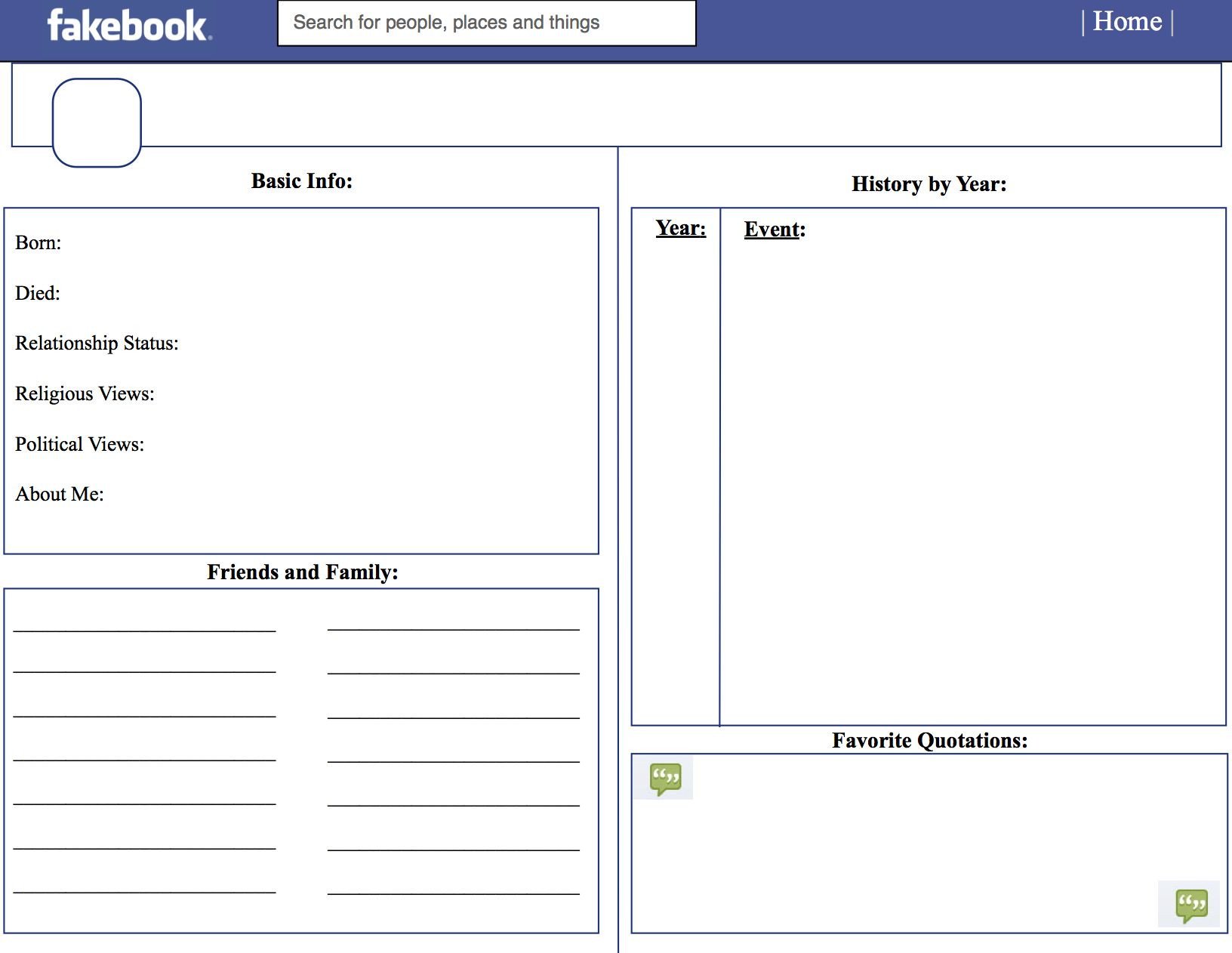 Facebook Template for Students Template for Teachers School