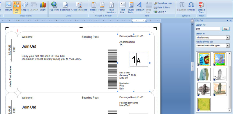 Fake Boarding Pass Template Making Fake Boarding Passes as Gifts Le Chic Geek