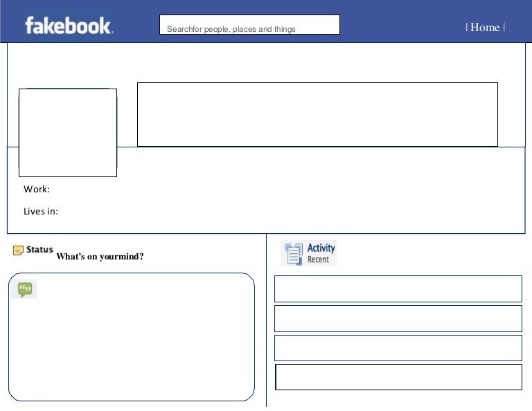 Fake Facebook Page Template Blank Fakebook