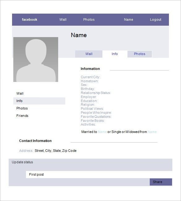 Fake Facebook Page Template Fake Template