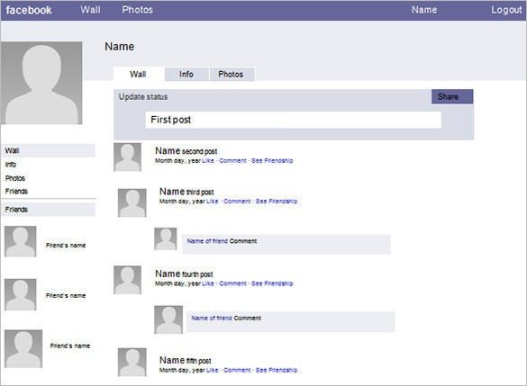 Fake Facebook Page Template Fake Template
