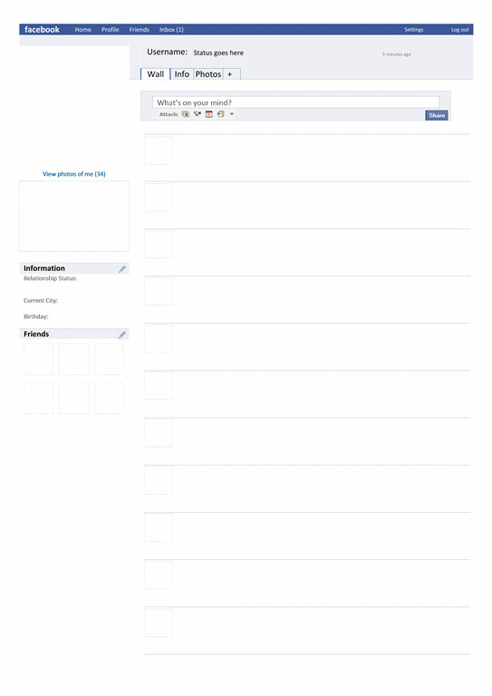 Fake Facebook Page Template "fake" Template for School Projects