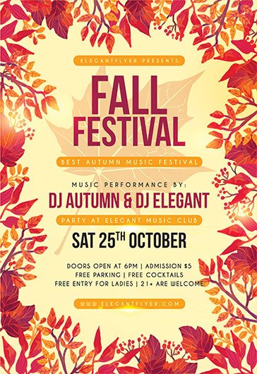 Fall Festival Flyer Template Free Psd Flyer Templates for Shop by Elegantflyer