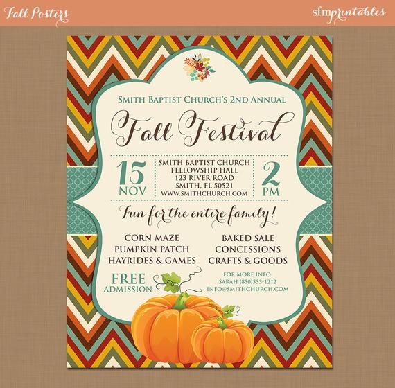 Fall Party Invitation Template Fall Festival Harvest Invitation Poster Pumpkin Patch Farm
