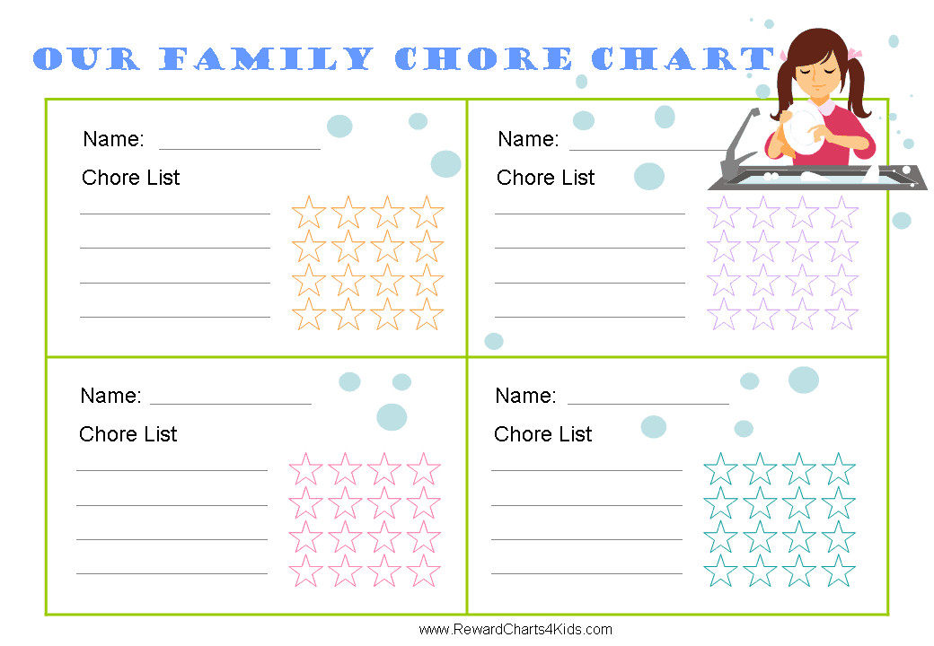 Family Chore Chart Printable Free Family Chore Chart