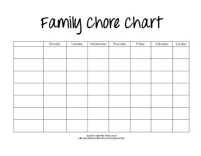 Family Chore Chart Printable Special Connection Homeschool Printable Family Chore Chart