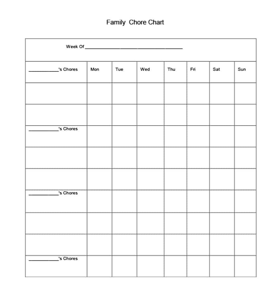 Family Chore Chart Template 43 Free Chore Chart Templates for Kids Template Lab