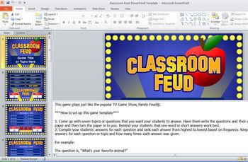 Family Feud Template Ppt Classroom Feud Powerpoint T by Best Teacher Resources