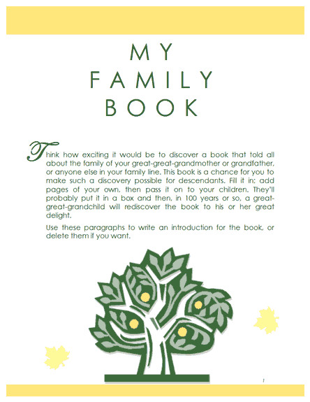 Family History Book Template Family Tree Template Family History Record Template