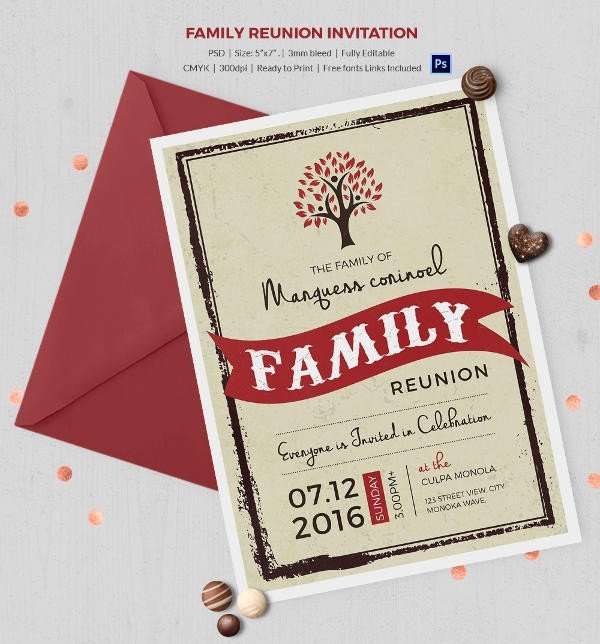 Family Reunion Flyer Templates 32 Family Reunion Invitation Templates Free Psd Vector