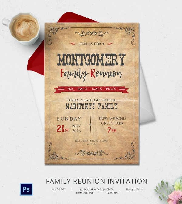 Family Reunion Invitations Templates 32 Family Reunion Invitation Templates Free Psd Vector