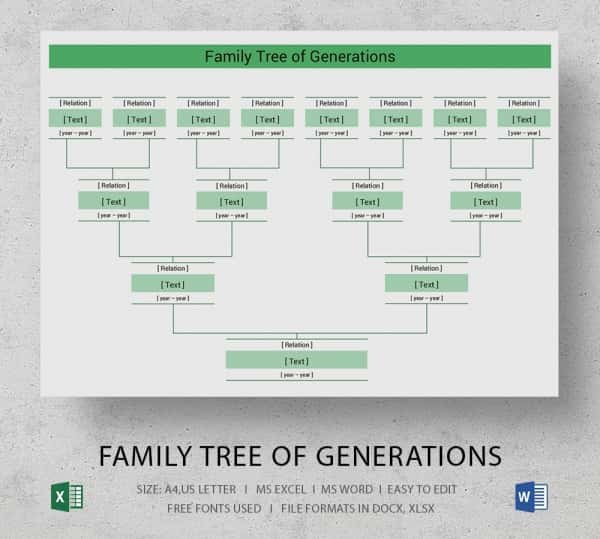 Family Tree Templates Excel Simple Family Tree Template 25 Free Word Excel Pdf