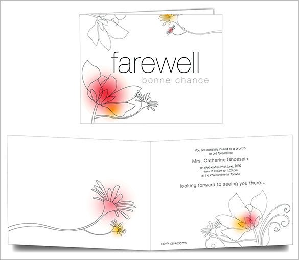 Farewell Invitation Template Free 16 Farewell Card Template Word Pdf Psd Eps