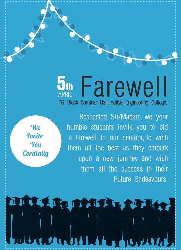 Farewell Invitation Template Free Sample Farewell Invitation Template 8 Download