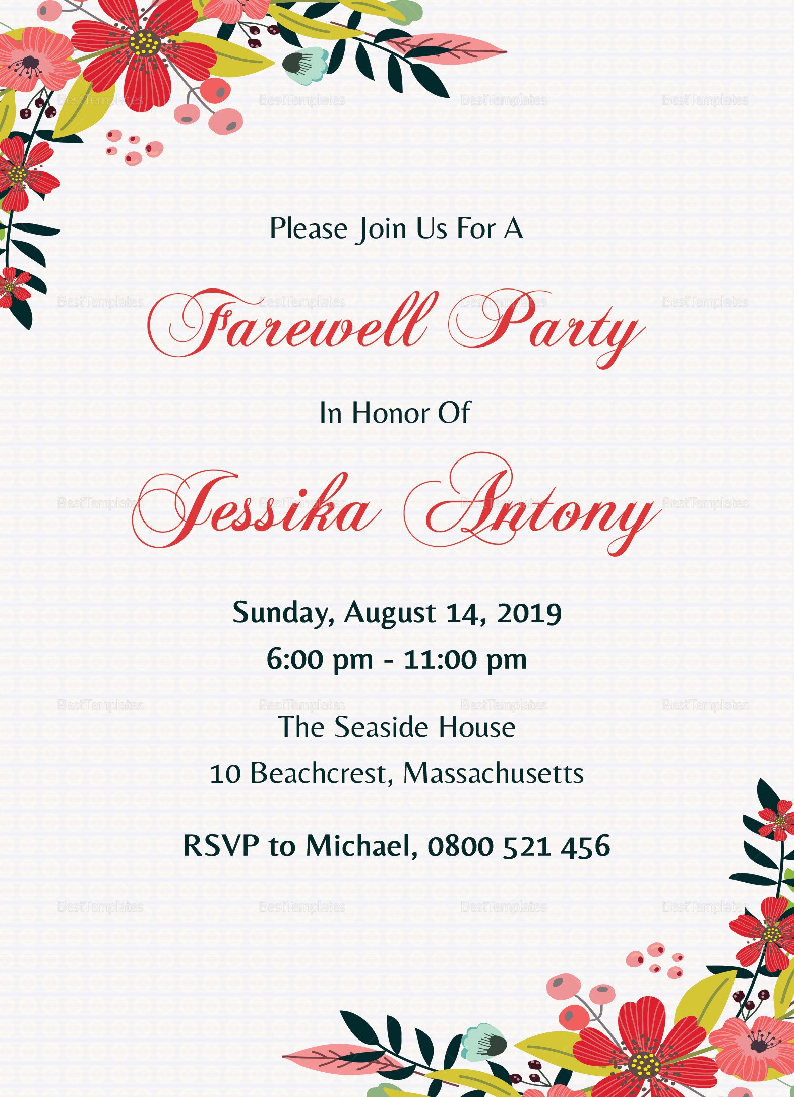 Farewell Party Invitation Template Free Classic Farewell Party Invitation Design Template In Word
