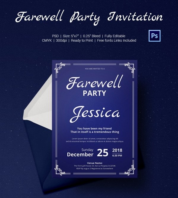 Farewell Party Invitation Template Free Farewell Party Invitation Template 26 Free Psd format