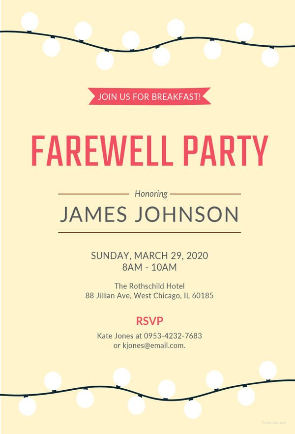 Farewell Party Invitation Template Free Farewell Party Invitation Template 29 Free Psd format