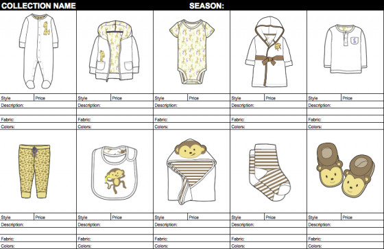 Fashion Line Sheet Template Excel File Images without the Black Background issue