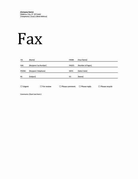 Fax Cover Letter Template Fax Cover Sheet