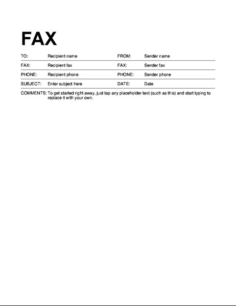 Fax Cover Letter Template Fax Cover Sheet Standard format