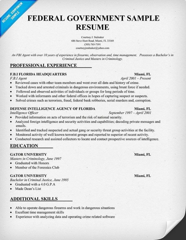 Federal Government Resume Template Federal Government Resume Template Resume Panion