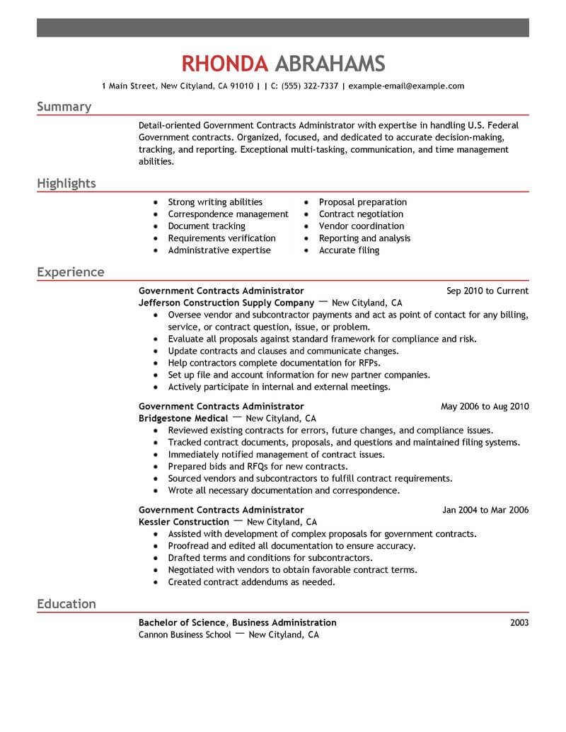 Federal Government Resume Template Military Resume Template for Microsoft Word