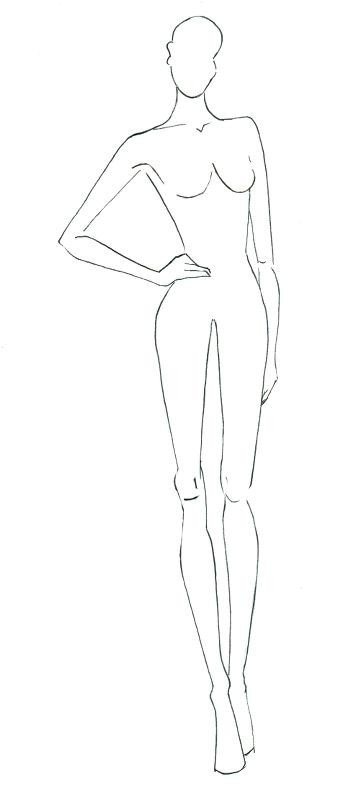 Female Body Outline Template 9 Head Croquis by Namita Seksaria at Coroflot