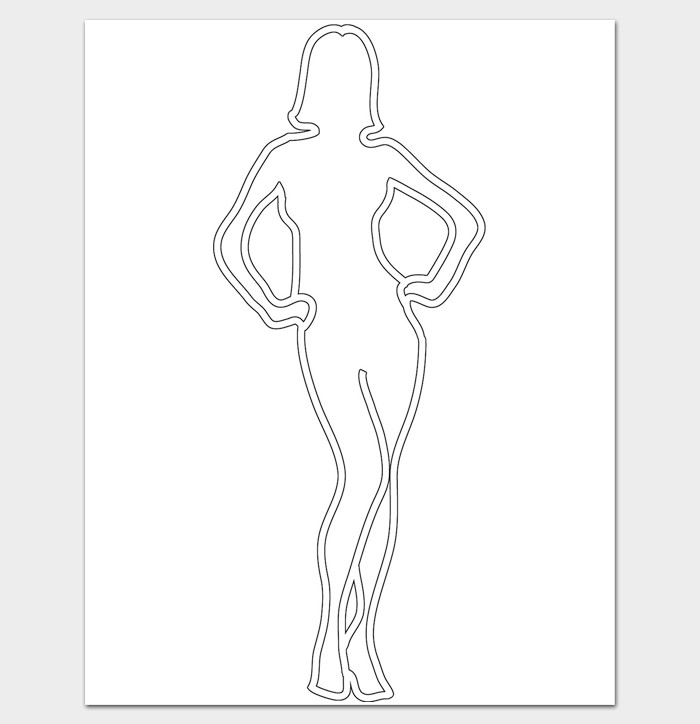 Female Body Outline Template Female Body Outline Template 9 Printable Worksheets