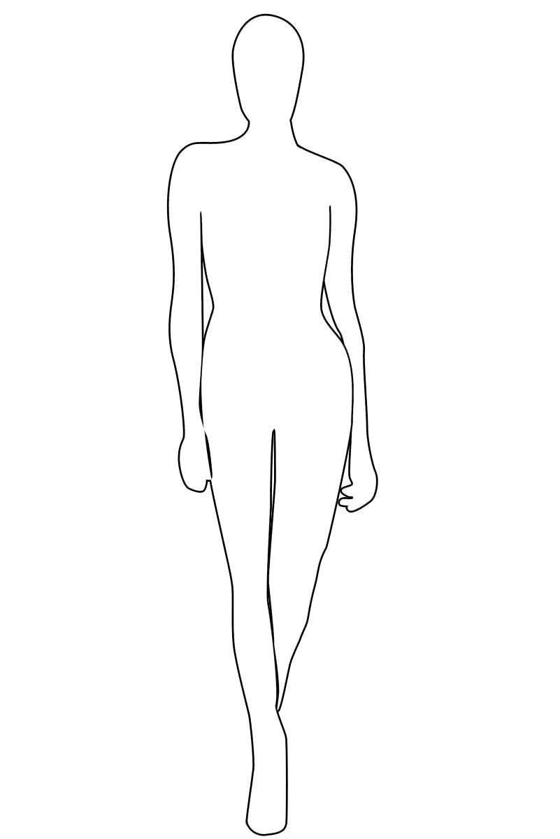 Female Body Outline Template Female Outline Coloring Home