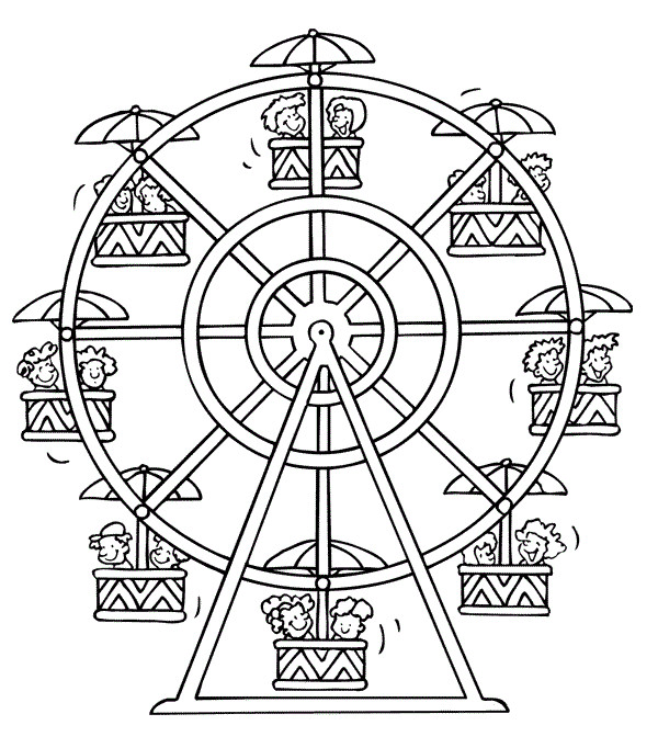 Ferris Wheel Template Ferris Wheel Coloring Pages