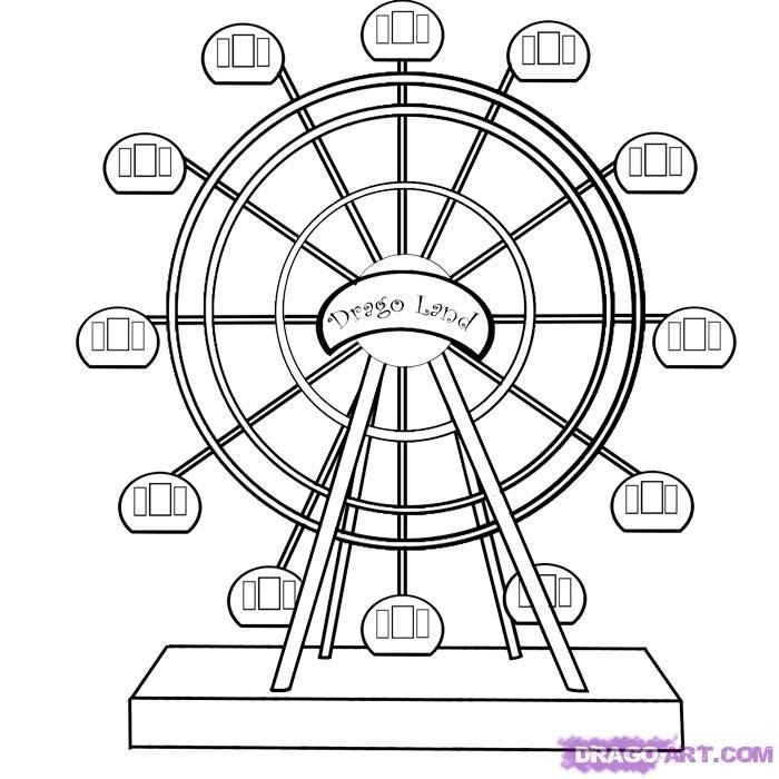 Ferris Wheel Template Ferris Wheel Coloring Pages