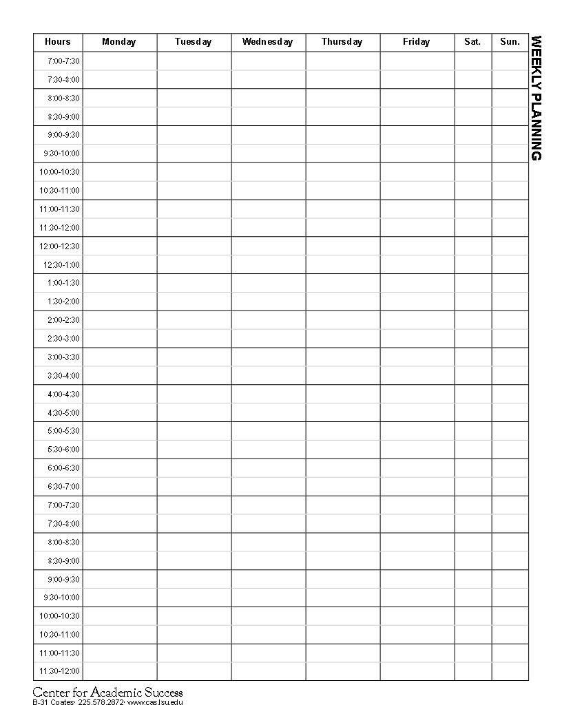 Fill In Calendar Template Add Your Class Work and Weekly Meeting Schedule to Our