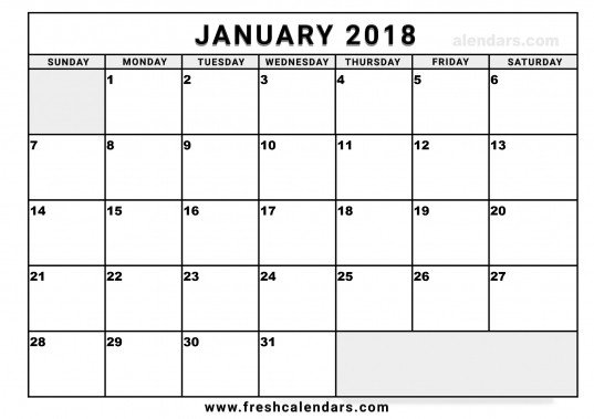 Fill In Calendar Template Blank Fill In Calendar 2018