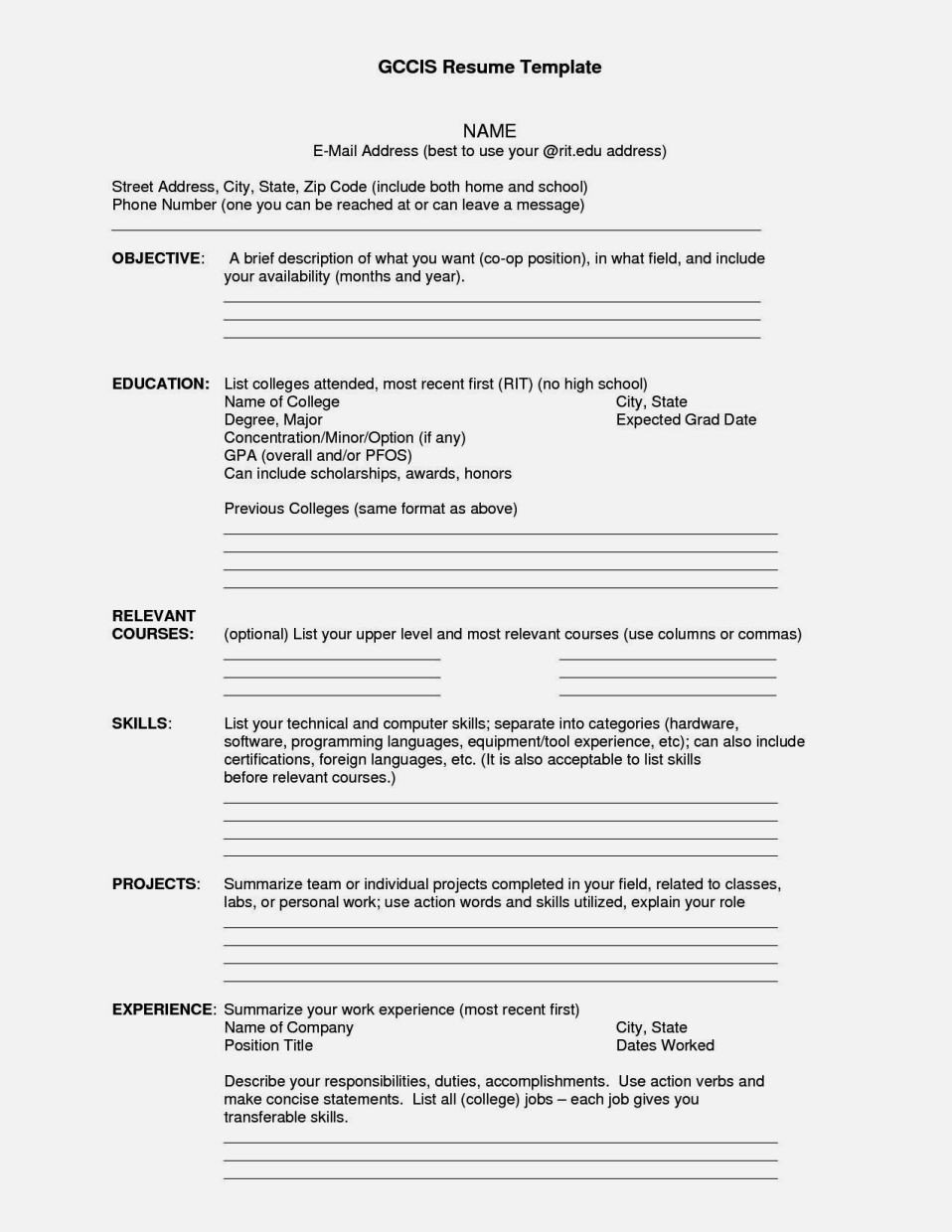 Fill In Resume Template Easy Fill In Resume Resume Template