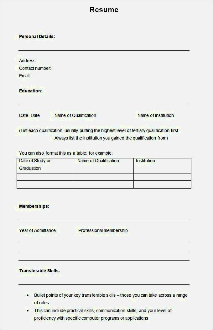 Fill In Resume Template Pdf Ebook A New Construction Ricardian theory