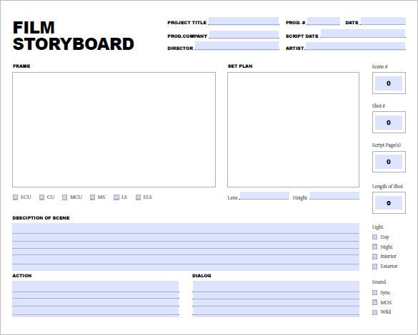 Film Storyboard Template Pdf 7 Movie Storyboard Templates Doc Excel Pdf Ppt