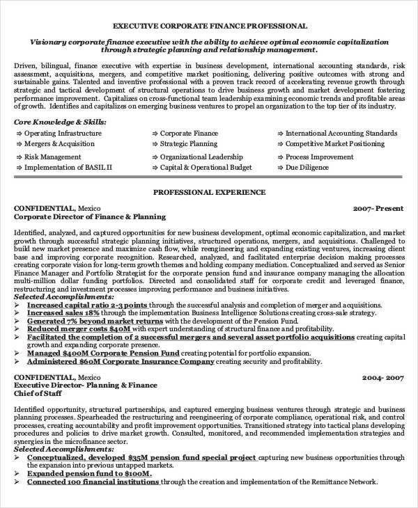 Finance Resume Template Word 28 Finance Resume Templates Pdf Doc