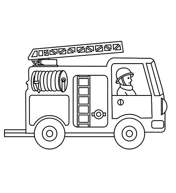 Fire Truck Template Printable Fire Truck Simple Coloring Pages