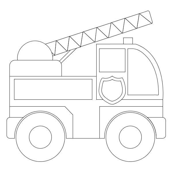 Fire Truck Template Printable Fire Truck Simple Coloring Pages