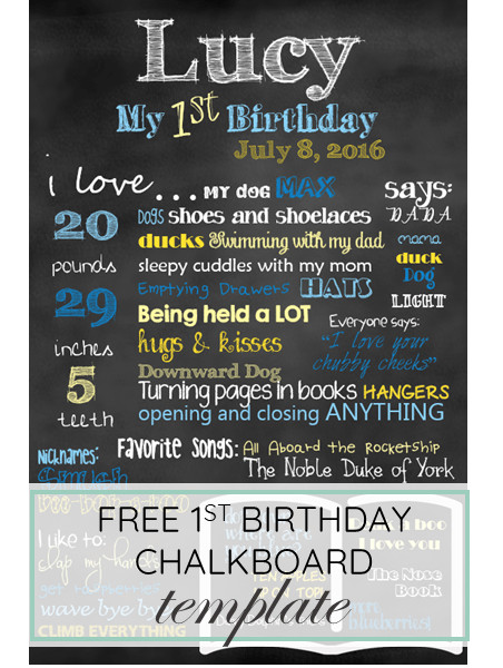 First Birthday Chalkboard Template First Birthday Chalkboard Template Free Download for Baby