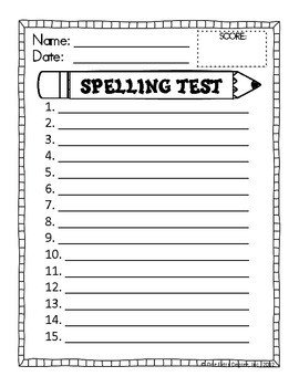 First Grade Spelling Test Template Free Spelling Test Template by E Extra Degree