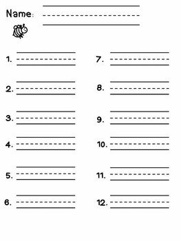 First Grade Spelling Test Template Spelling Templates Special Ed Ell First Grade Free by