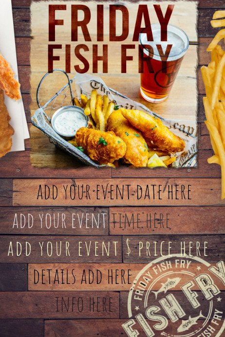 Fish Fry Flyer Template Fish Fry Food Restaurant Special Seafood Party Reunion