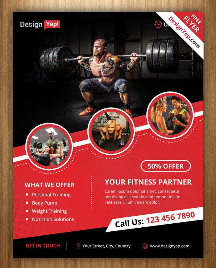 Fitness Flyer Template Free 18 Gym and Fitness Flyer Psd Free Download Designyep
