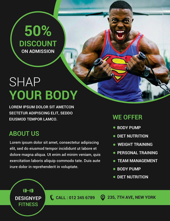 Fitness Flyer Template Free 32 Free Business Flyer Templates Psd for Download Designyep